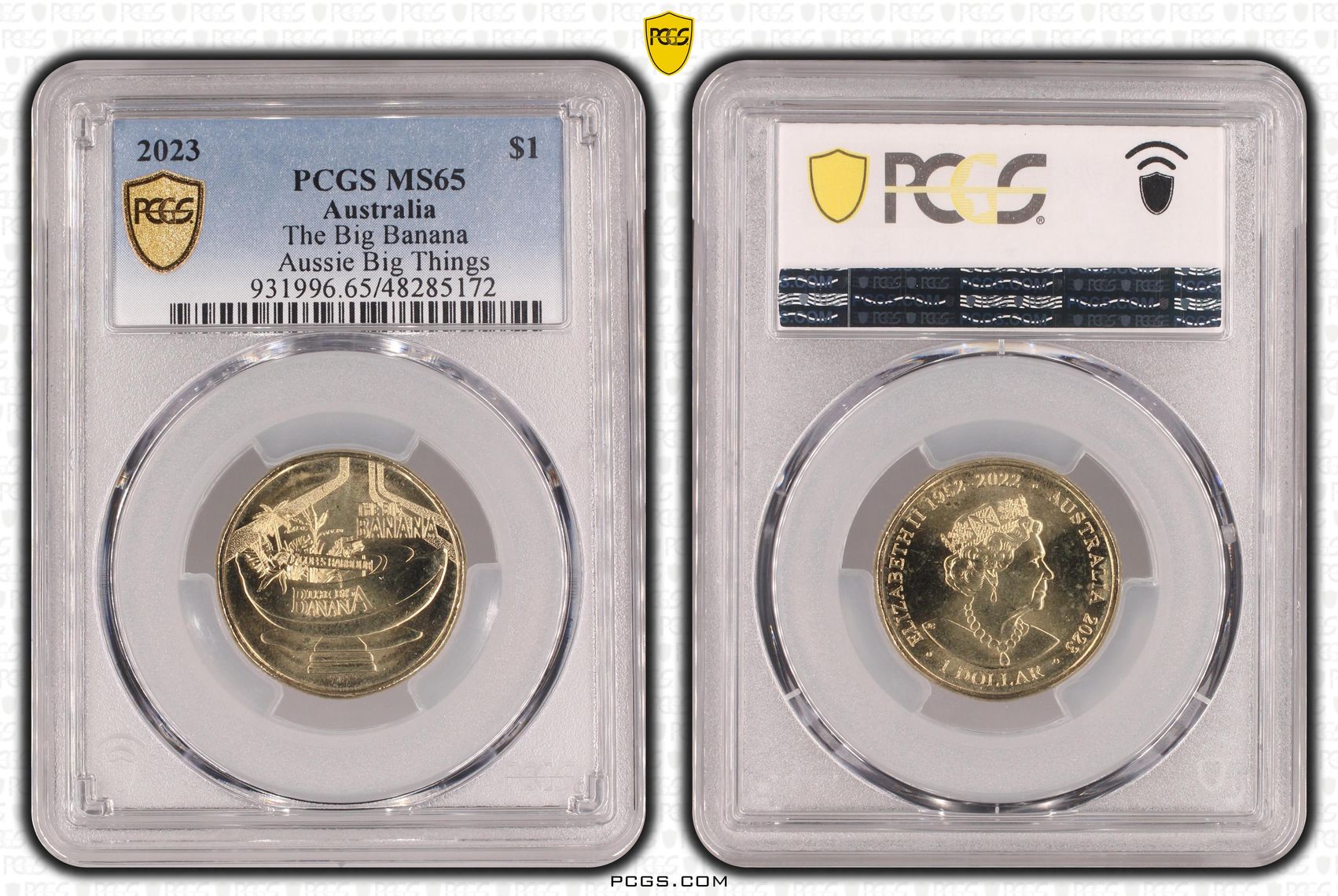 323 · The Big Banana Aussie Big Things, One Dollar, 2023, PCGS MS65