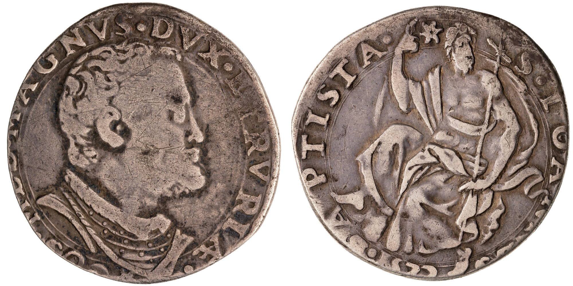 Italian States, Cosimo I de' Medici, Grand Duchy of Tuscany , Testone, 1573, Fine