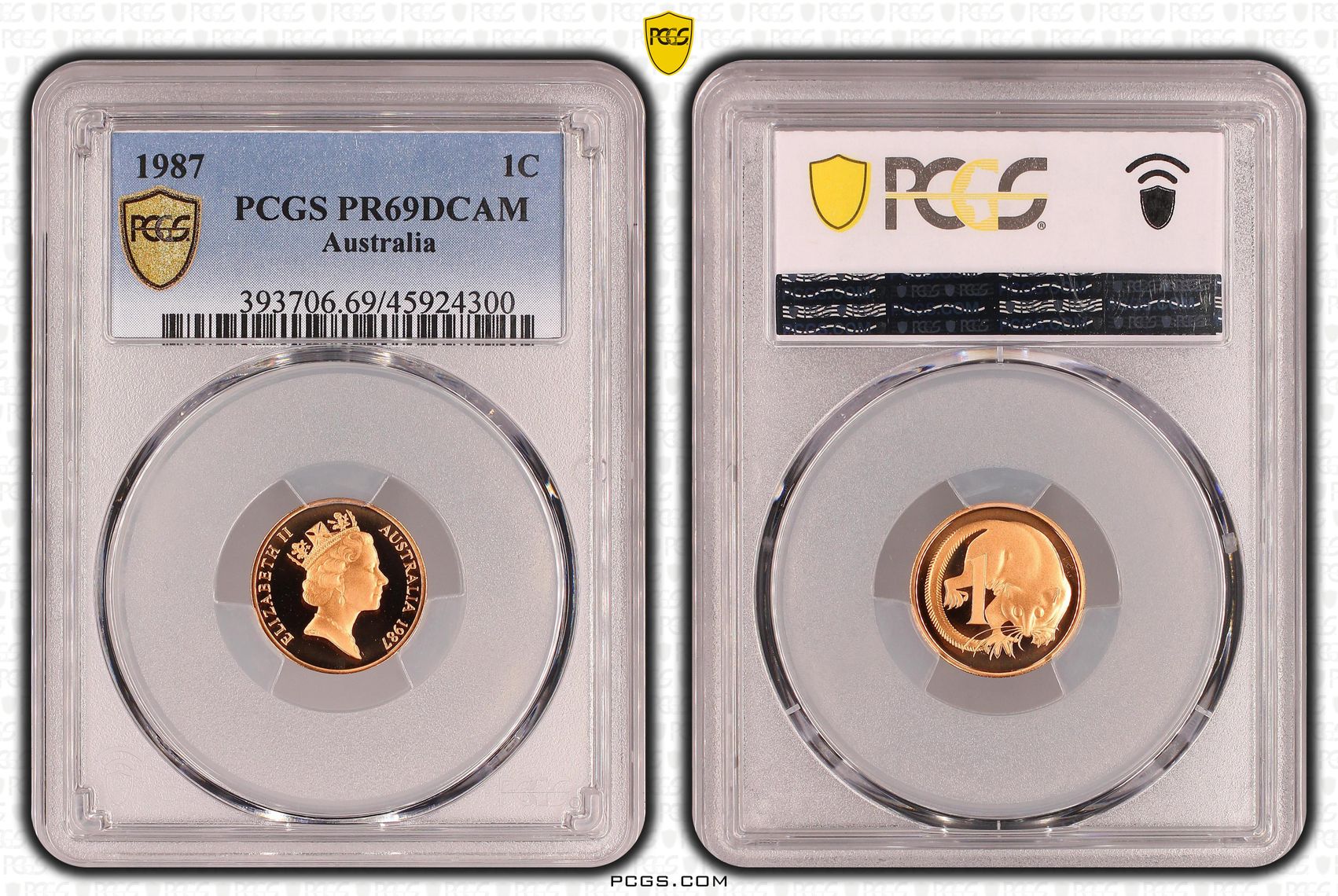 One Cent, 1987, Pcgs Pr69dcam