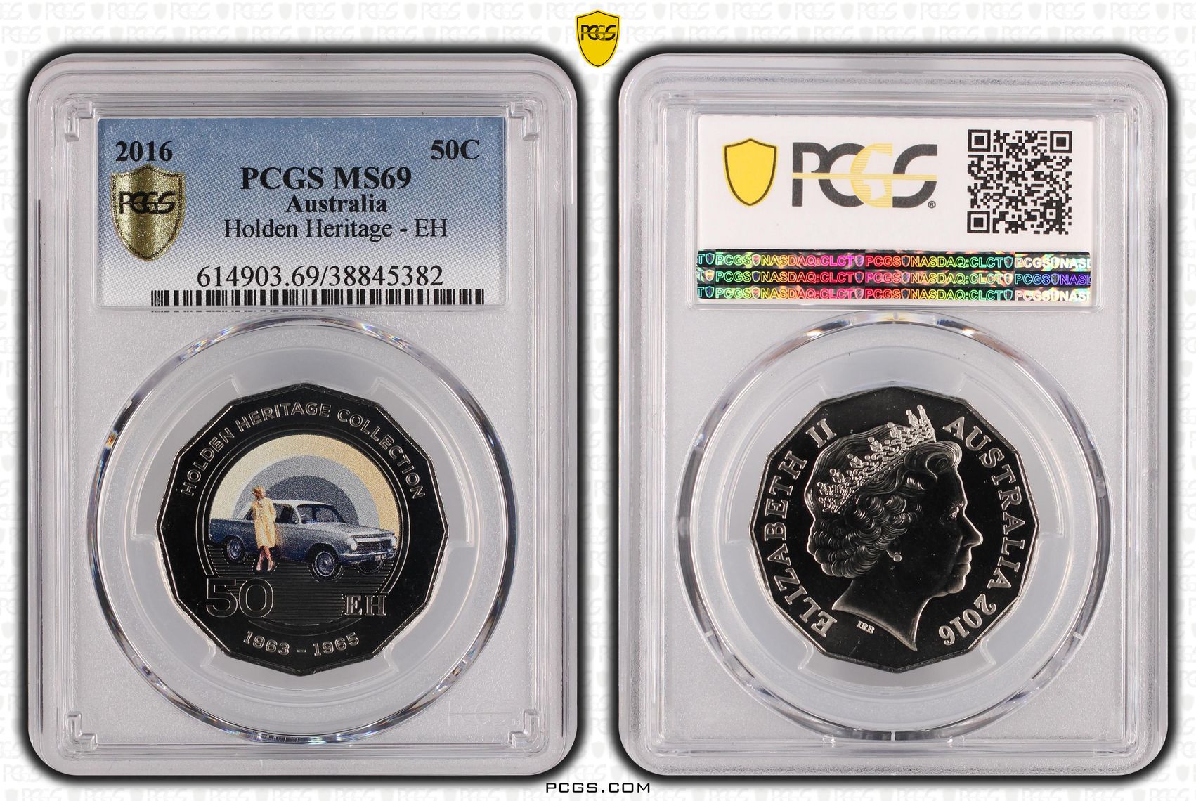 2016 Australia Fifty Cent, 50c Holden Heritage - EH PCGS - MS69 -382