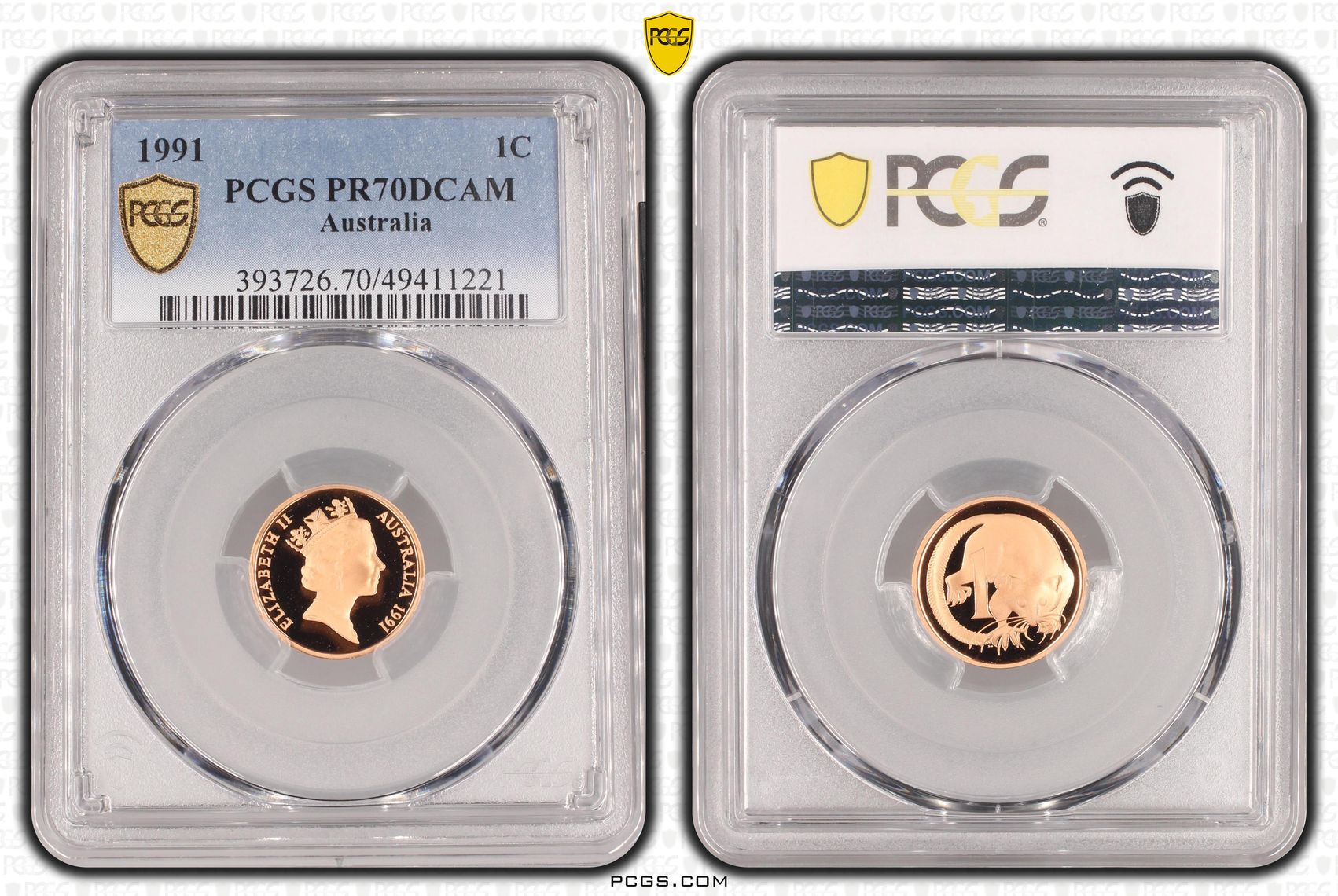 Elizabeth II, One Cent, 1991, PCGS PR70DCAM