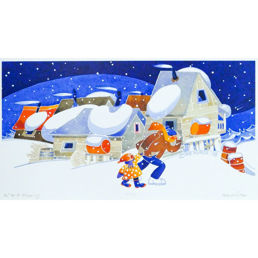 Rie Munoz ''16 Degrees and Blowing'' 1998 Signed