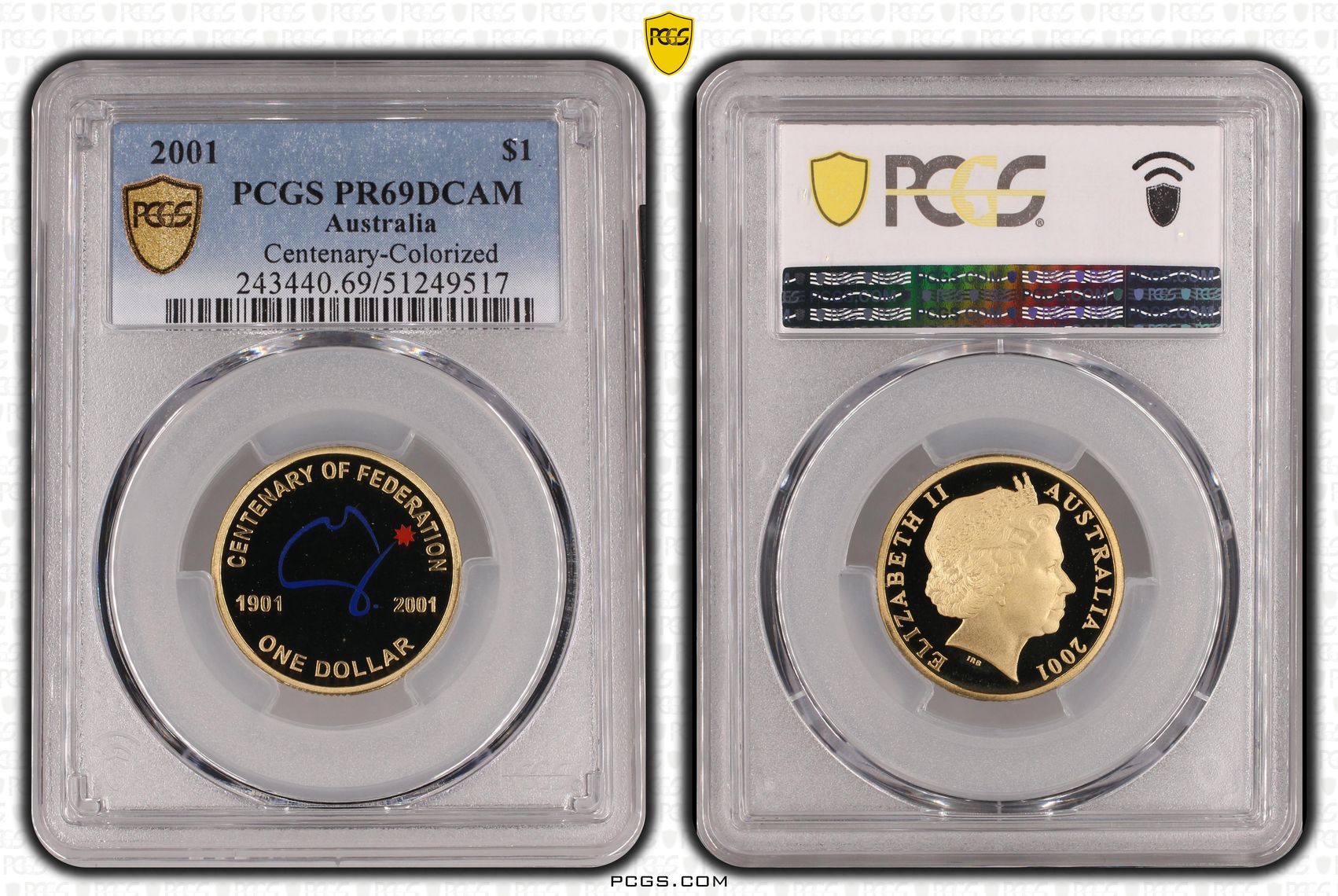 Centenary-Colorized, One Dollar, 2001, PCGS PR69DCAM