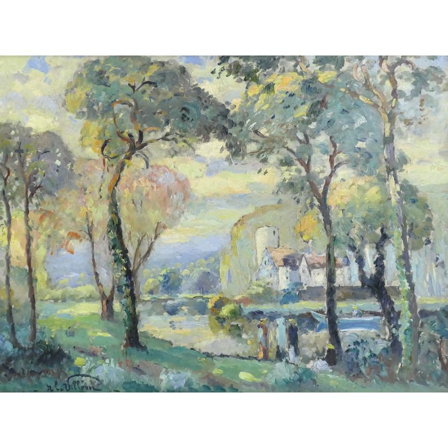 Emmanuel de la Villeon ''Summer Landscape'' Oil