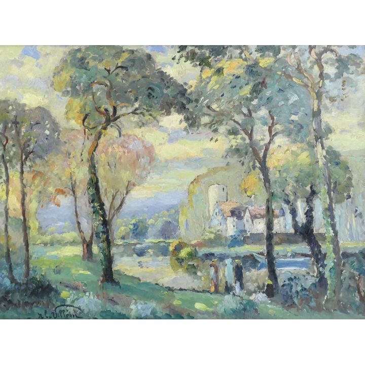Emmanuel de la Villeon ''Summer Landscape'' Oil