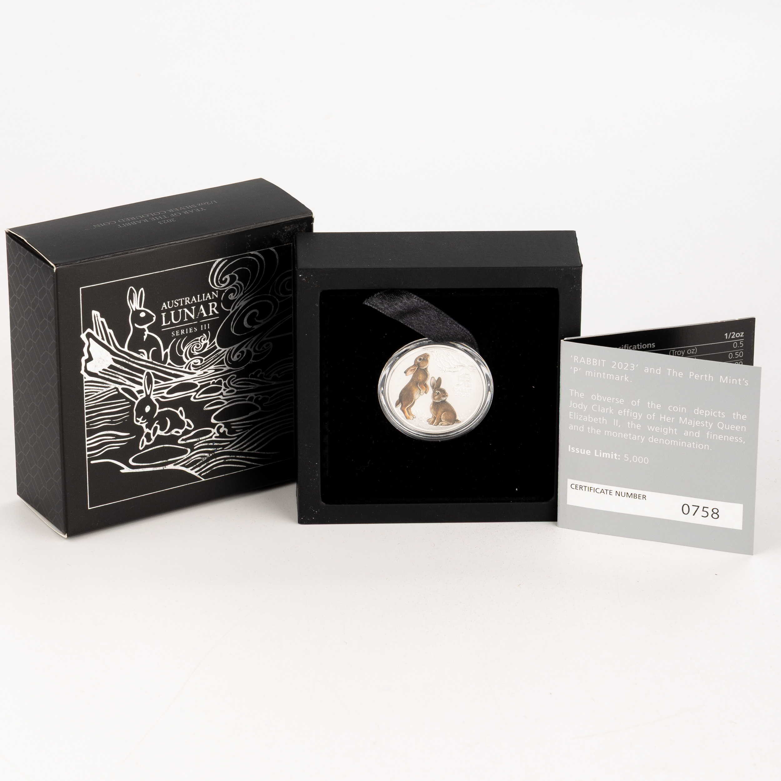 Elizabeth II, Perth Mint - Australian Lunar Series III, Year of the Rabbit, Fifty Cents, 2023-P, UNC