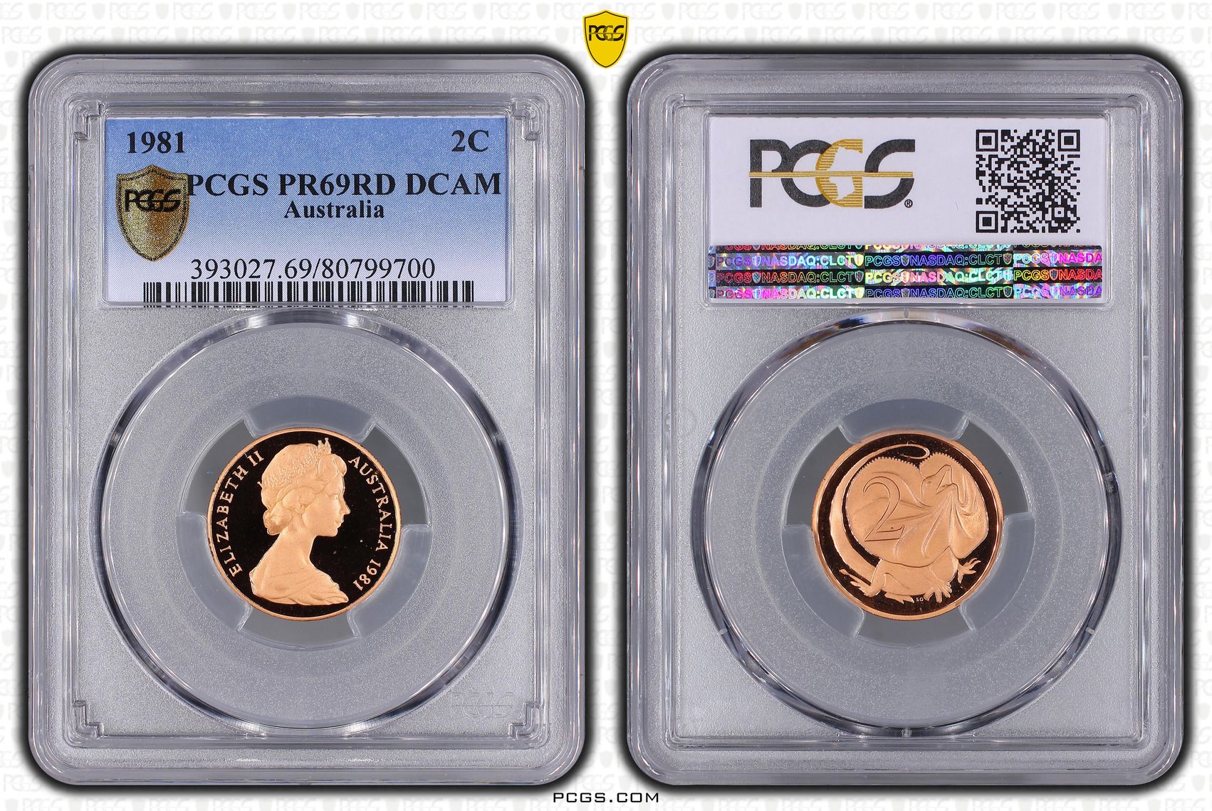 Elizabeth II, Two Cent, 1981, PCGS PR69DCAM