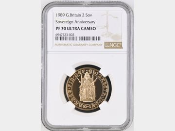 1989 TUDOR ROSE PROOF GOLD 2 POUND PF70 UCAM TOP POP!