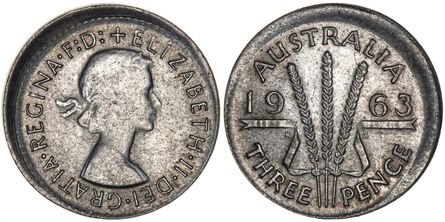 Elizabeth II, Threepence, 1963, VF