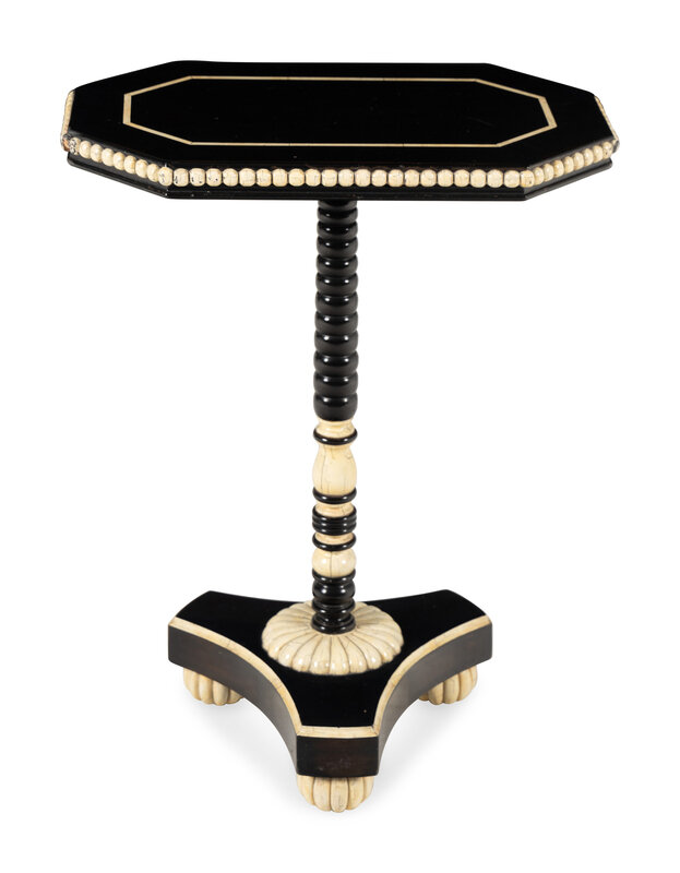 A Rose Tarlow Black Lacquered Side Table