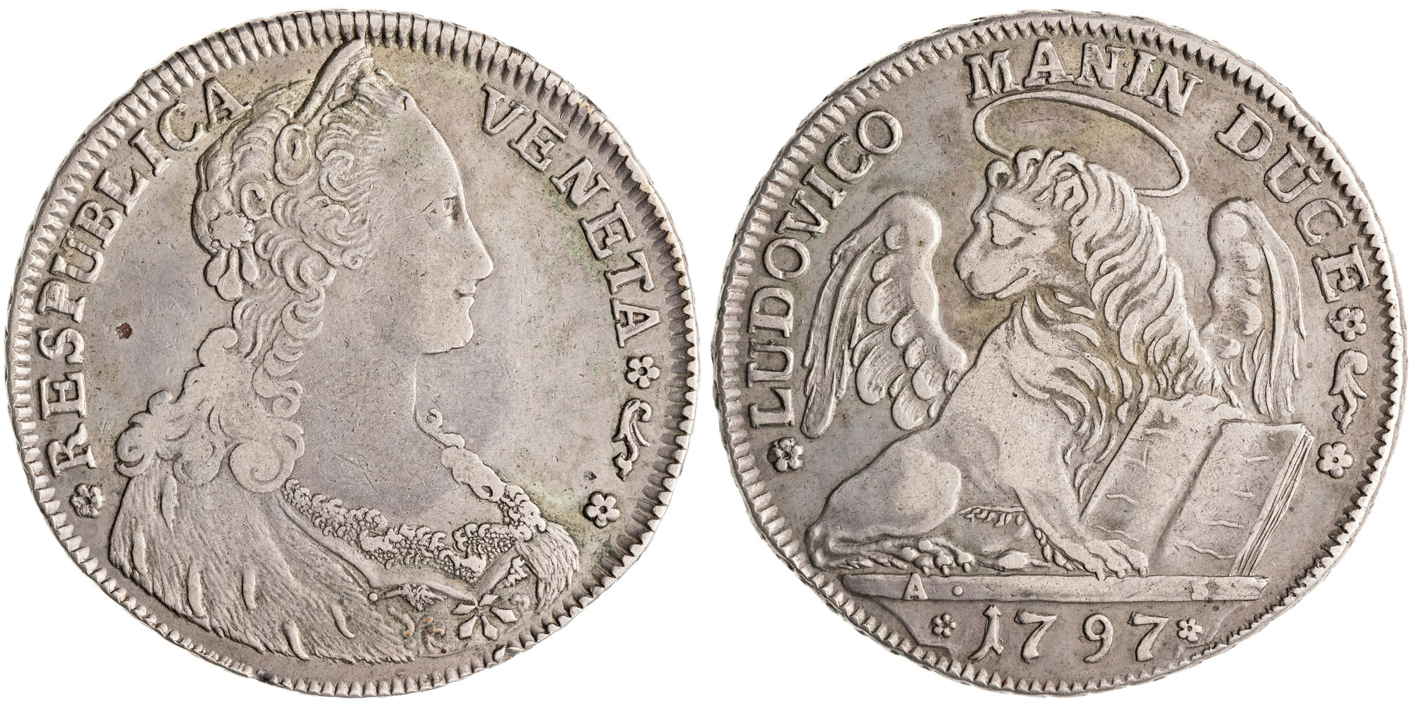 Italian States, Republic of Venice, Tallero, 1797, aVF