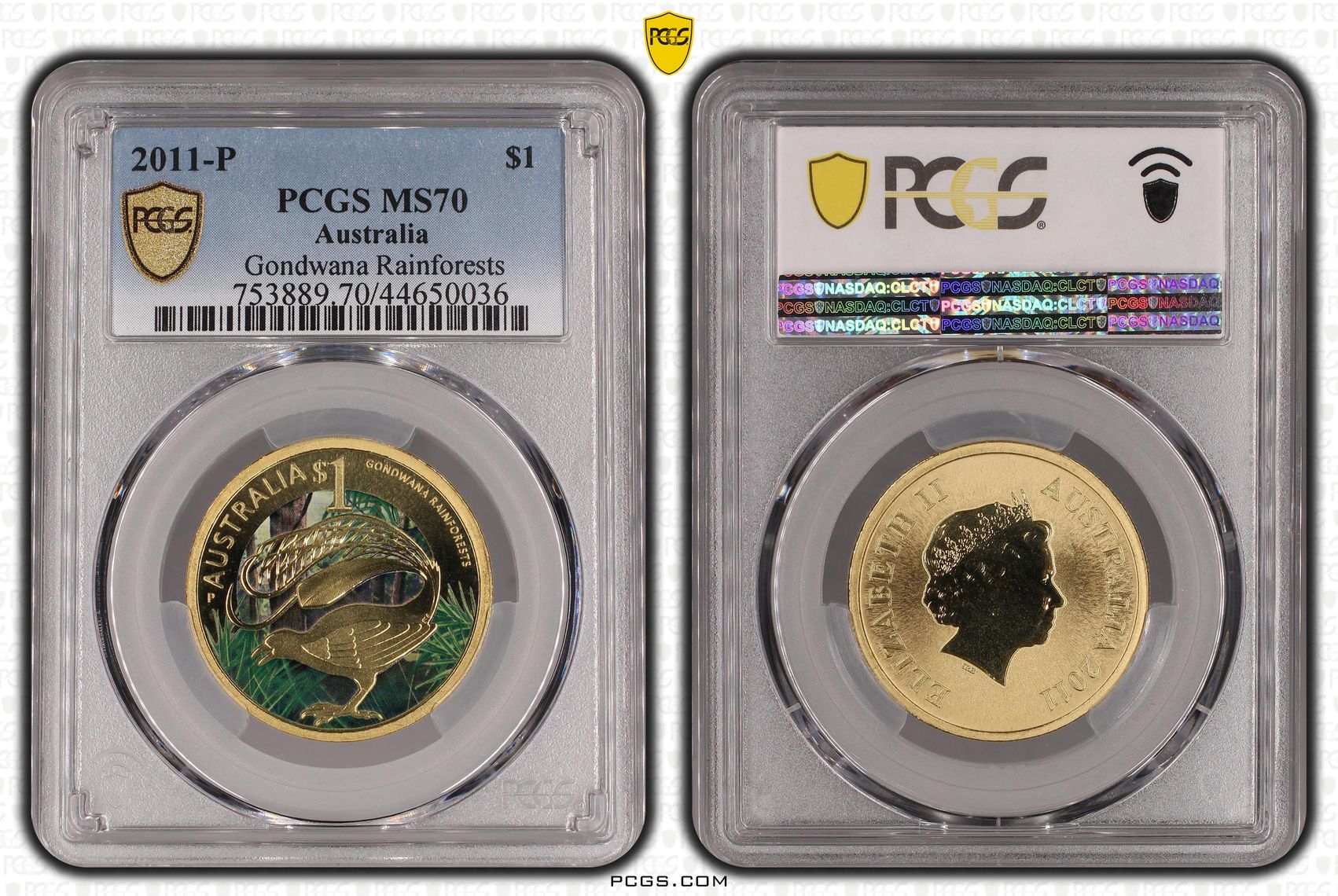 2011-P Australia One Dollar, $1 Gondwana Rainforests PCGS - MS70 POP 1/0 -036