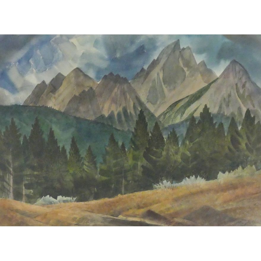 Ray Hill ''Northwest Mountains'' 1959 Watercolor