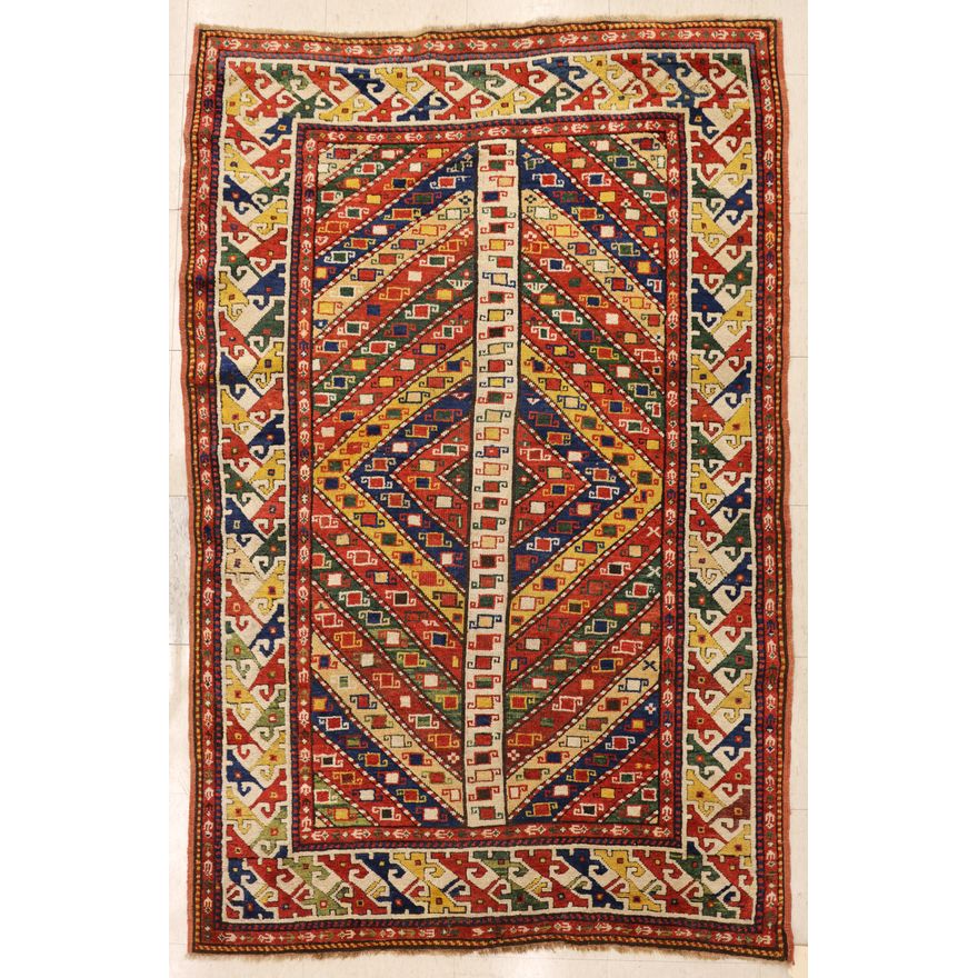 Antique Genje Caucasian Oriental Rug