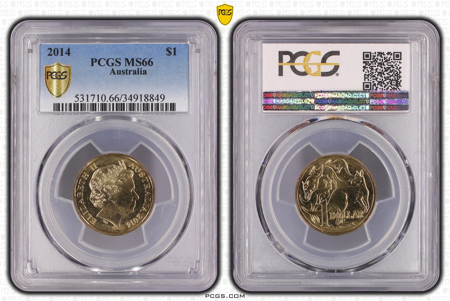 One Dollar, 2014, PCGS MS66