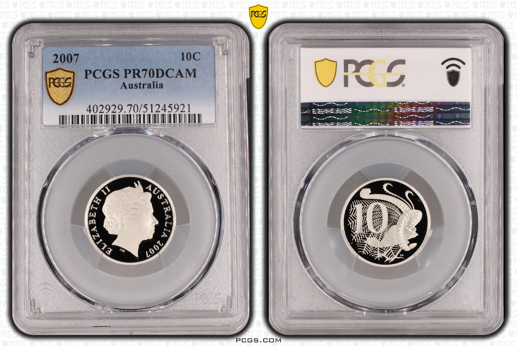 Ten Cent, 2007, Pcgs Pr70dcam