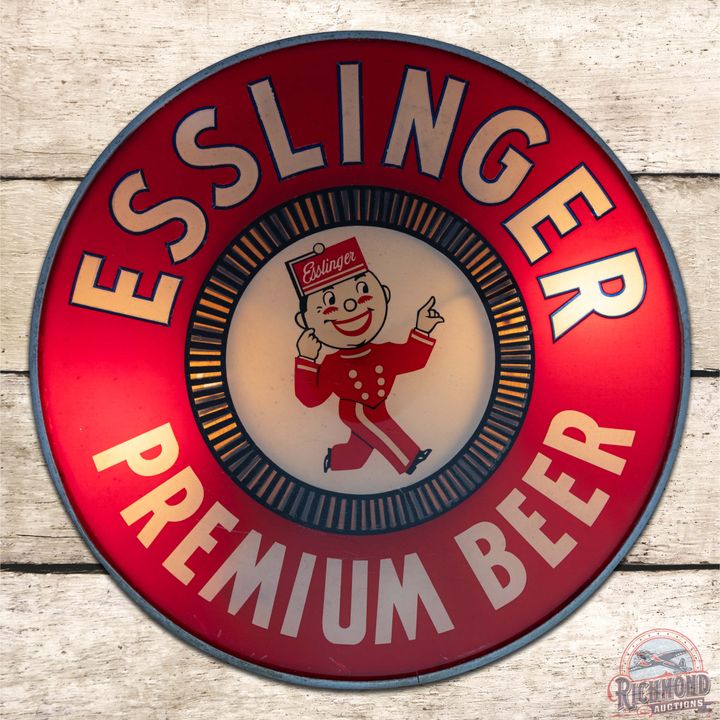 Esslinger Premium Beer Lighted Spinner Sign w/ Kingpin