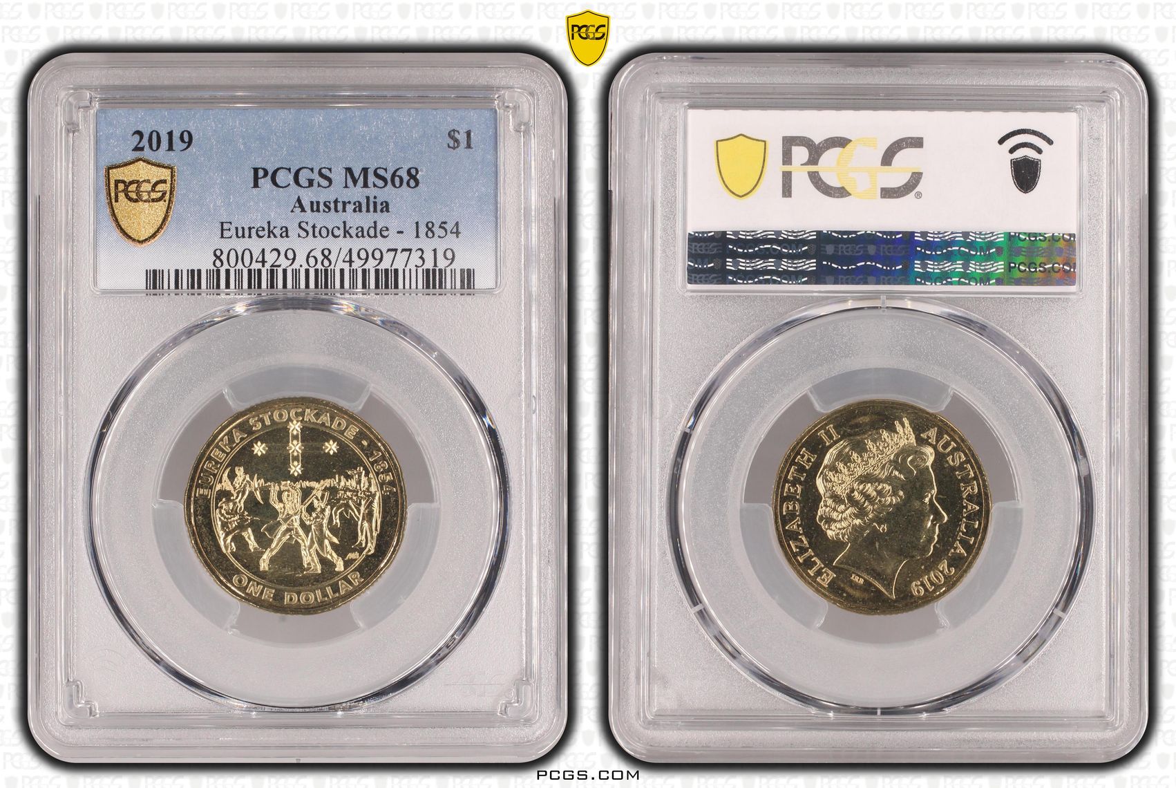 Eureka Stockade - 1854 , One Dollar, 2019, PCGS MS68