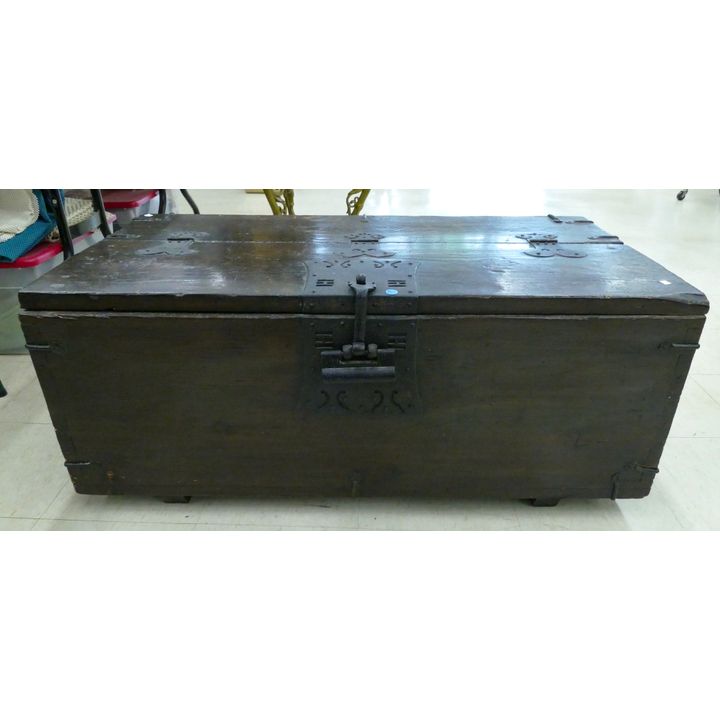 Antique Korean Joseon Wood Trunk 18'' x 42.5'' x 22''