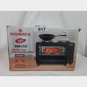 DIGIMARK 32 LITRE ELECTRIC OVEN WITH 2 SOLID HOT PLATES -