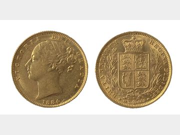 1884 Queen Victoria Young Head Sydney Mint Shield Gold Sovereign