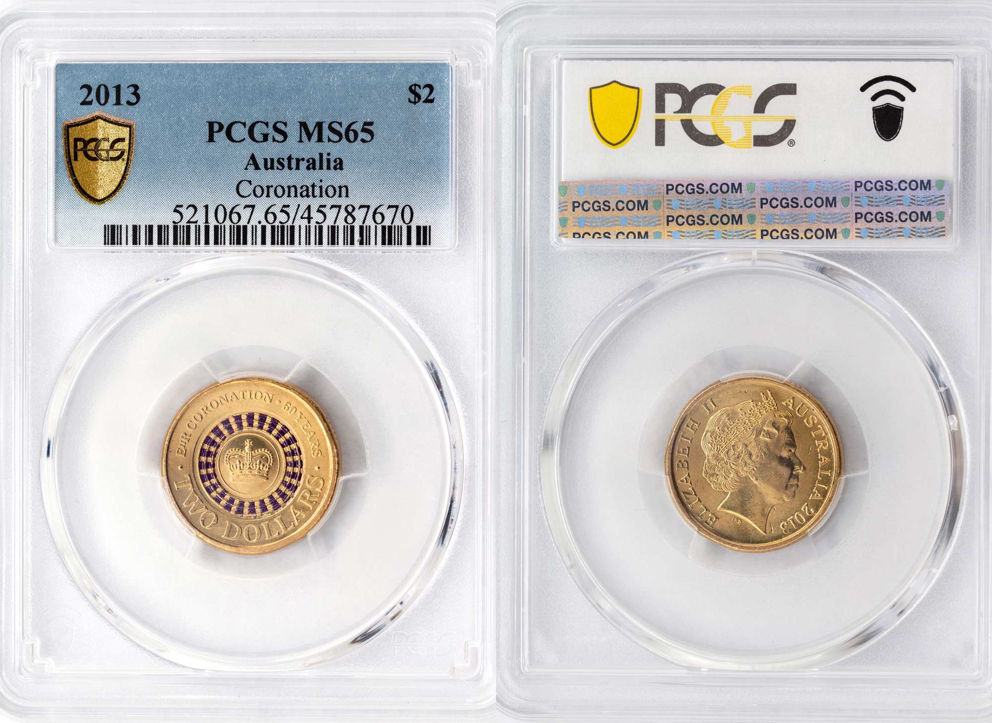 Elizabeth II, Coronation, Two Dollar, 2013, PCGS MS65