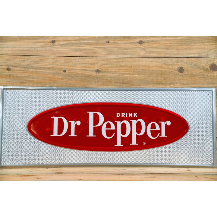 Drink Dr. Pepper Factory Error Single Sided Tin Embossed Metal Sign TAC 9