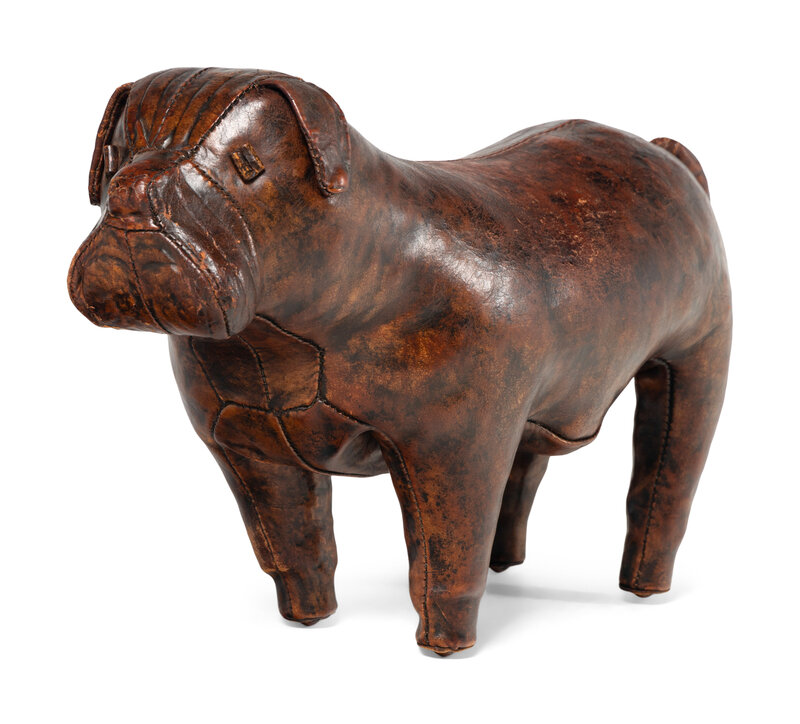 An Omersa and Co. Leather Bulldog Footstool 