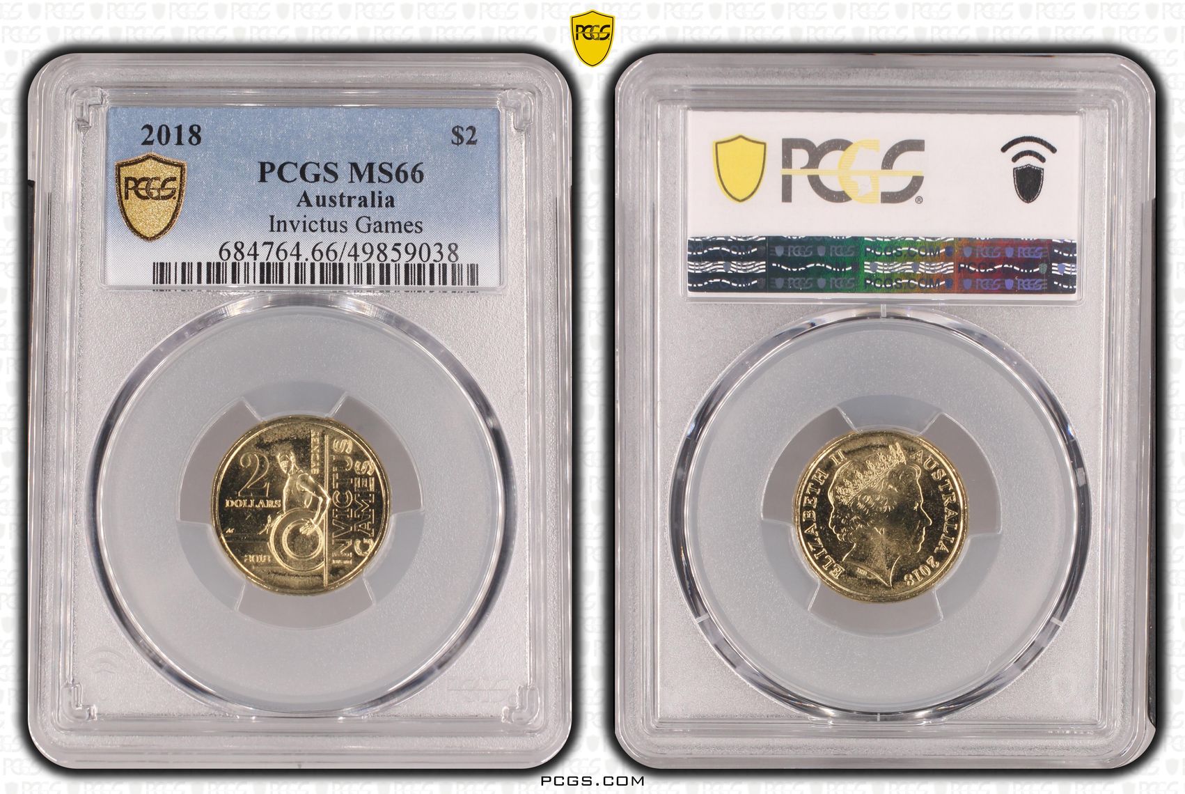 410 · Invictus Games , Two Dollar, 2018, PCGS MS66