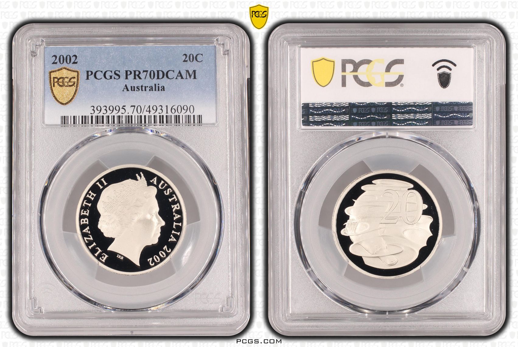 Twenty Cent, 2002, PCGS PR70DCAM