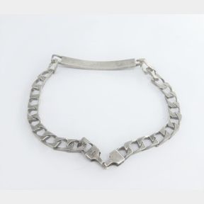 STERLING SILVER MENS BRACLET WITH NAME TAG 11.62G - 50692/337