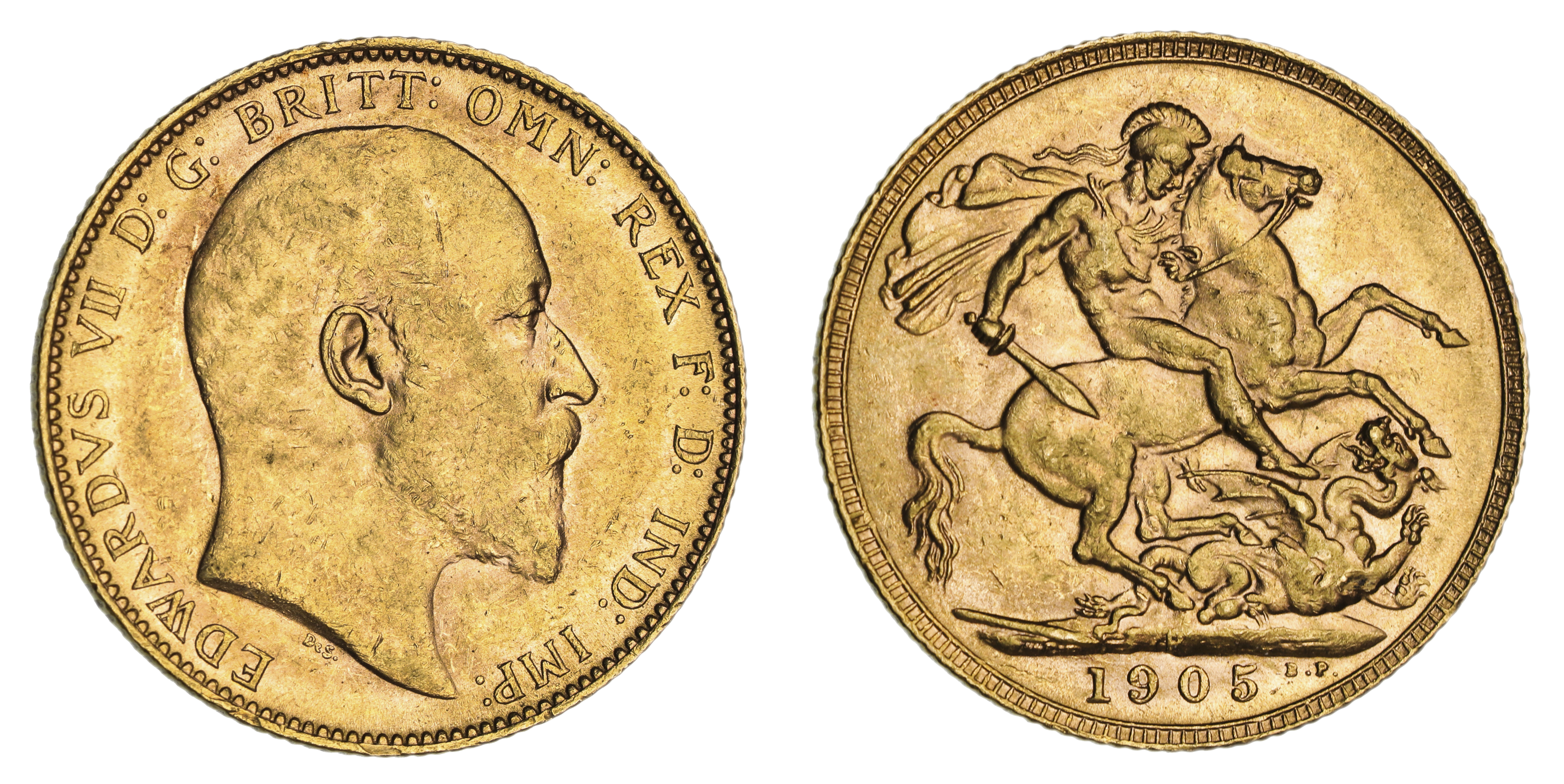 Edward VII, St. George Reverse - Perth Mint, Sovereign, 1905, aUNC