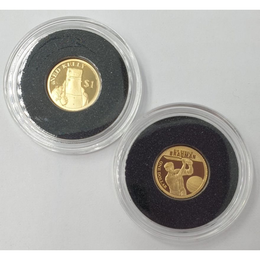 Cook Isl. Mini 14ct Gold Coins (x2)