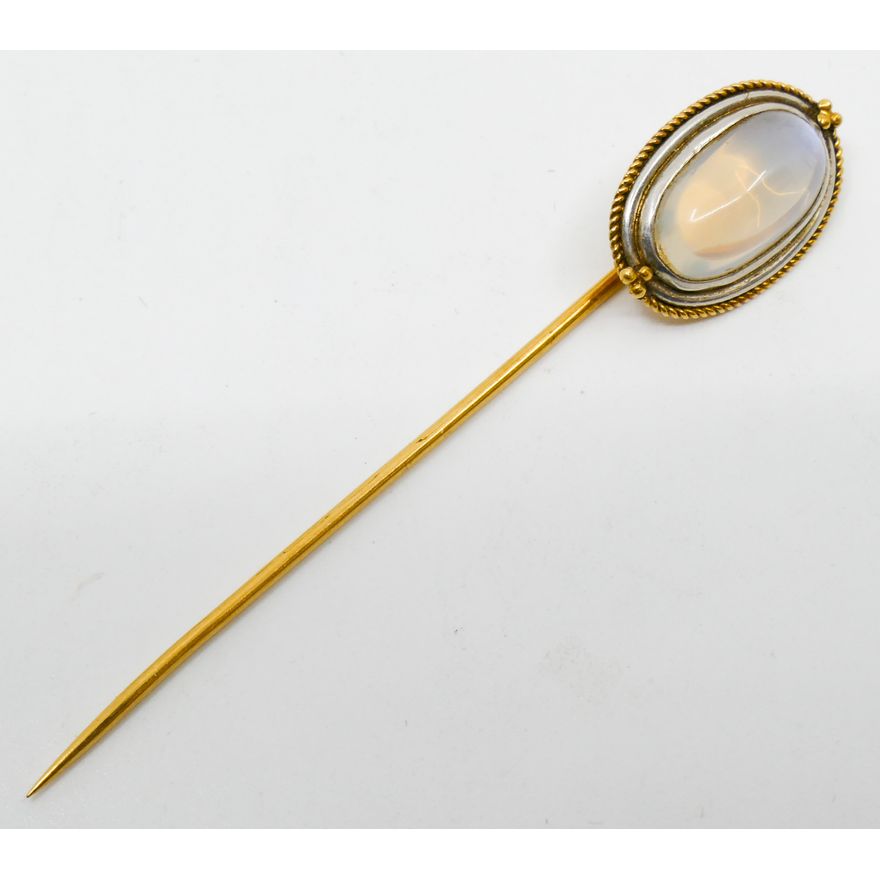 Antique Tiffany & Co. 18k Moonstone Stick Pin - 5.5 Grams