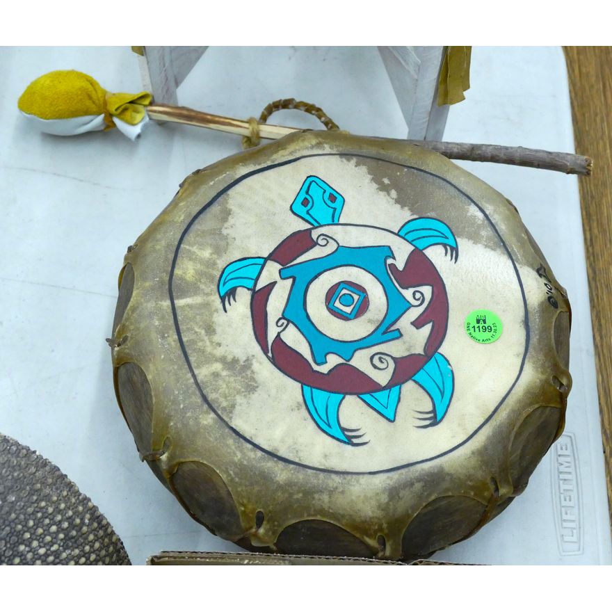 Iriquois Native Hanging Turtle Drum 10''