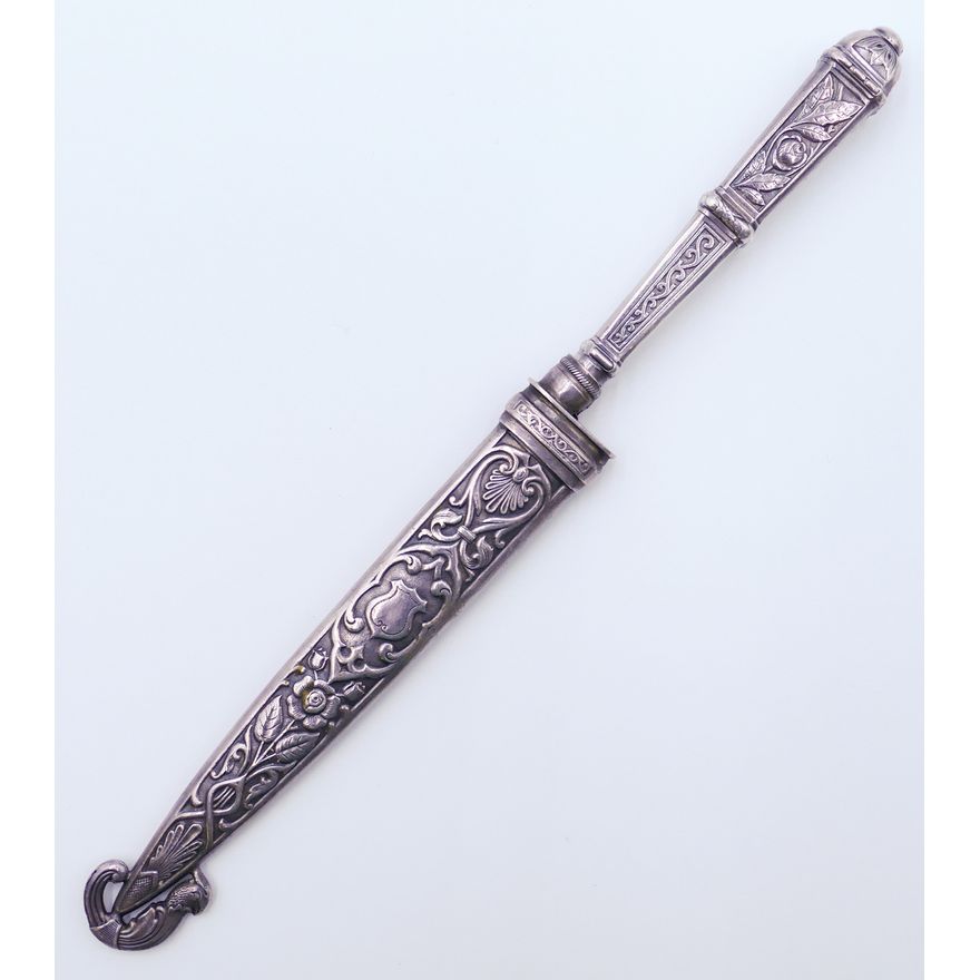 Ornate A.E. & Co. Silverplate Gaucho Knife 9''