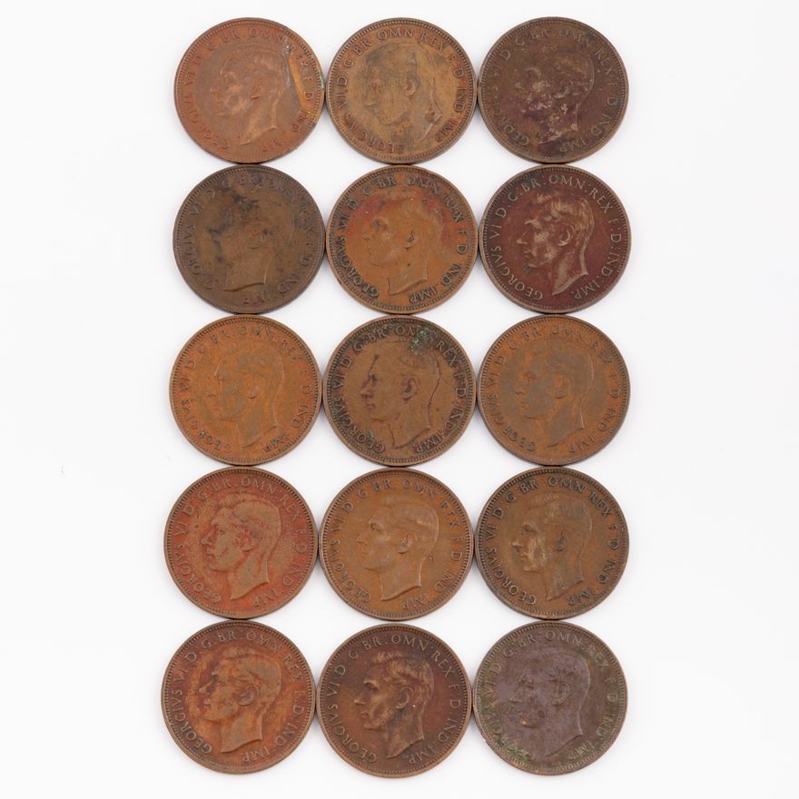 George VI, Halfpenny, 1939,  F - VF