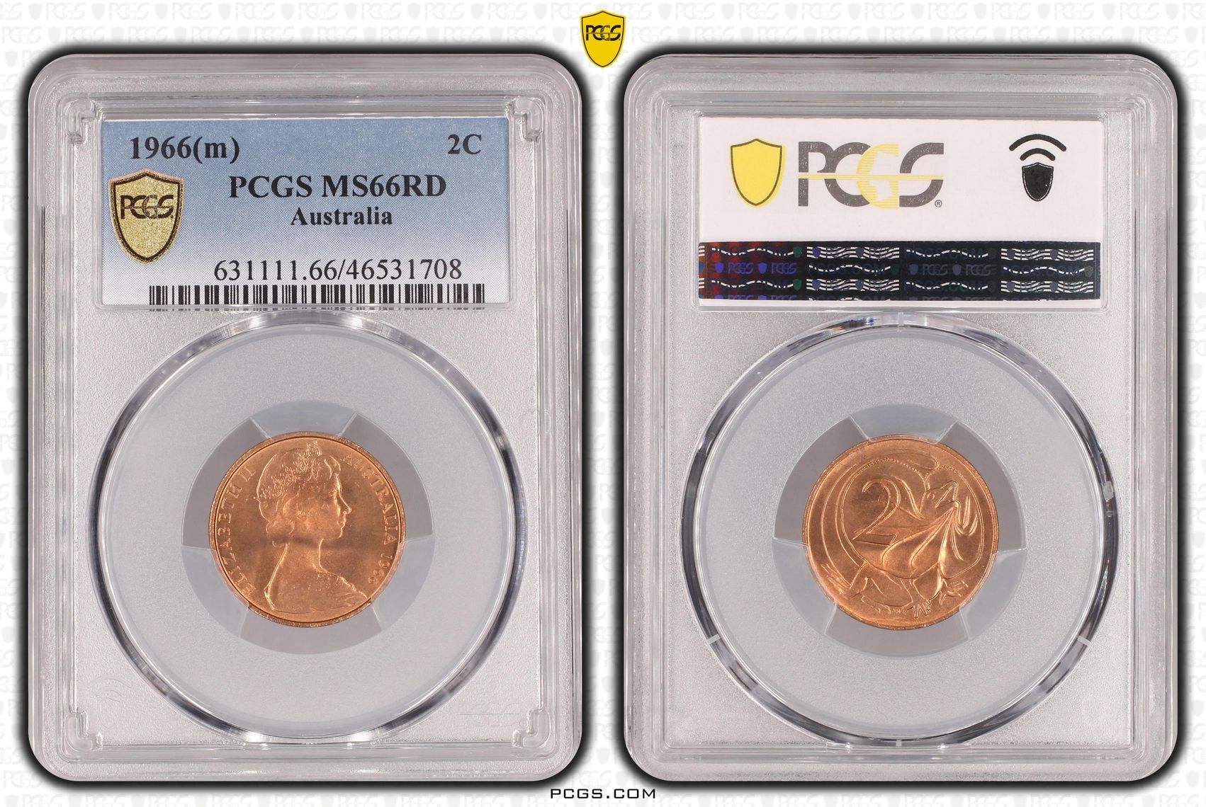 Elizabeth II, POP 19/0, Two Cent, 1966(m), PCGS MS 66RD