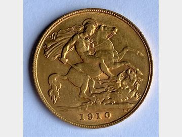 1910 EDWARD VII GOLD HALF SOVEREIGN