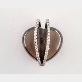 STERLING SILVER VIVENTY HEART PENDANT WITH CUBICS - 51629/145