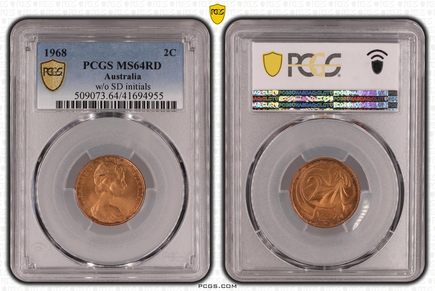 Elizabeth II, Two Cent, 1968, MS64RD