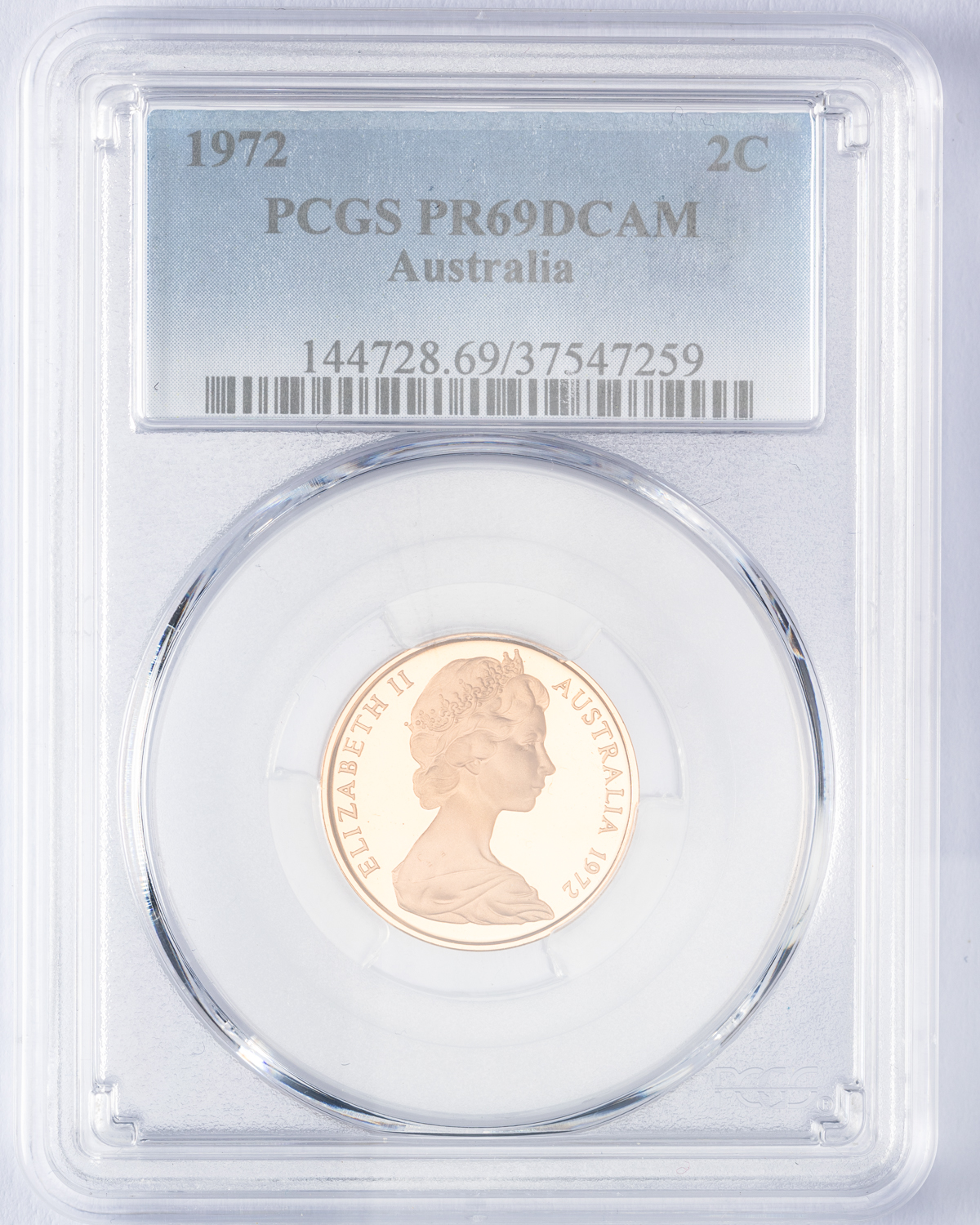 Elizabeth II, Two Cent, 1972, PCGS PR69DCAM