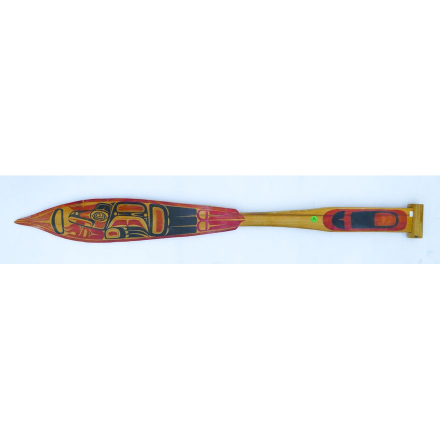Northwest Coast Raven Painted Cedar Paddle 48''