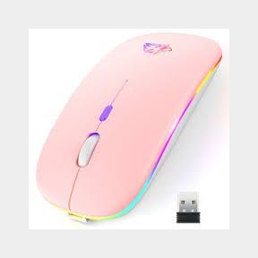 Wireless 2.4GHz Rechargeable Mouse with RGB Lighting - Pink | Bar 9902120067752 - 51745/1620 SN B3 (S3)