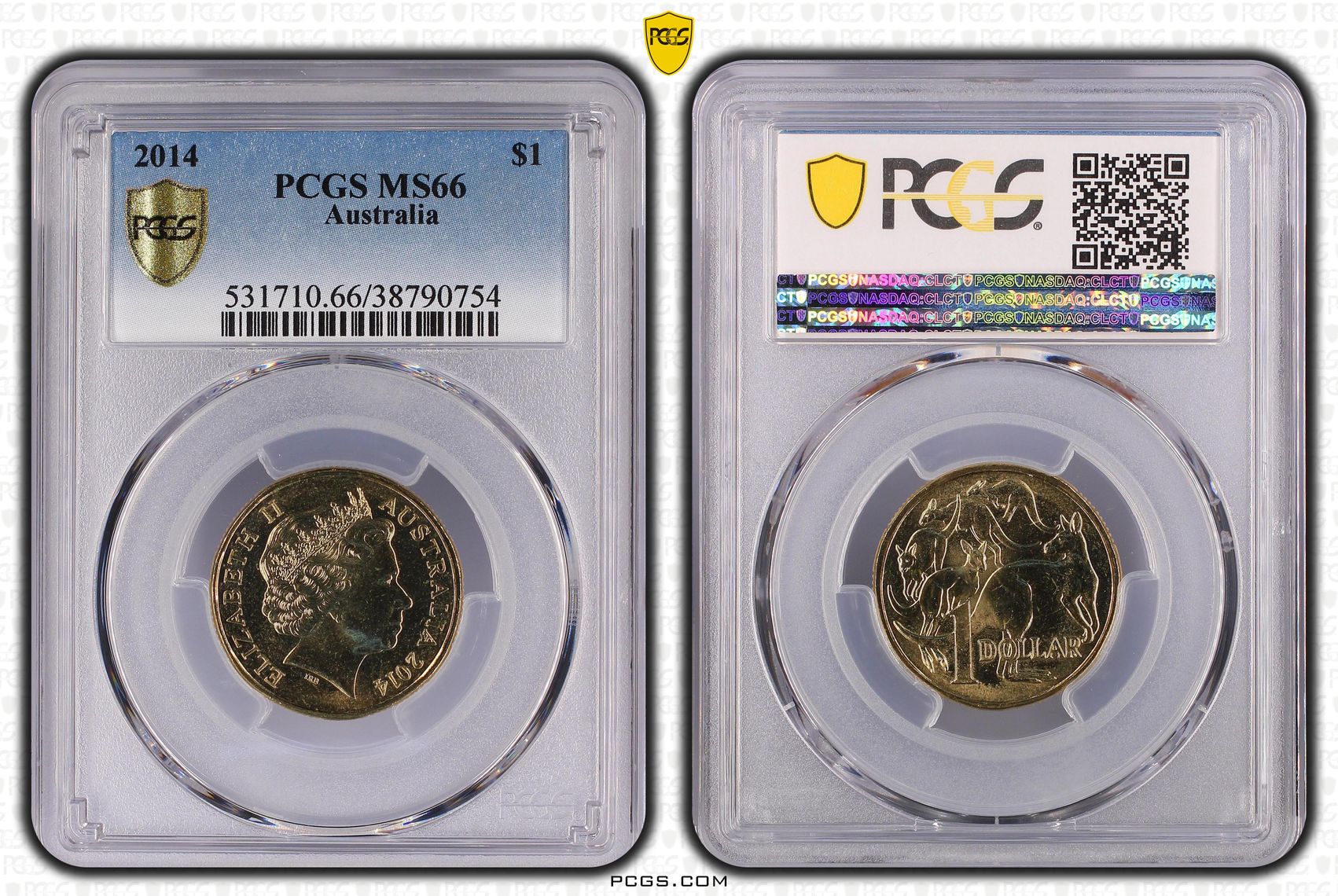 Elizabeth II, One Dollar, 2014, PCGS MS66