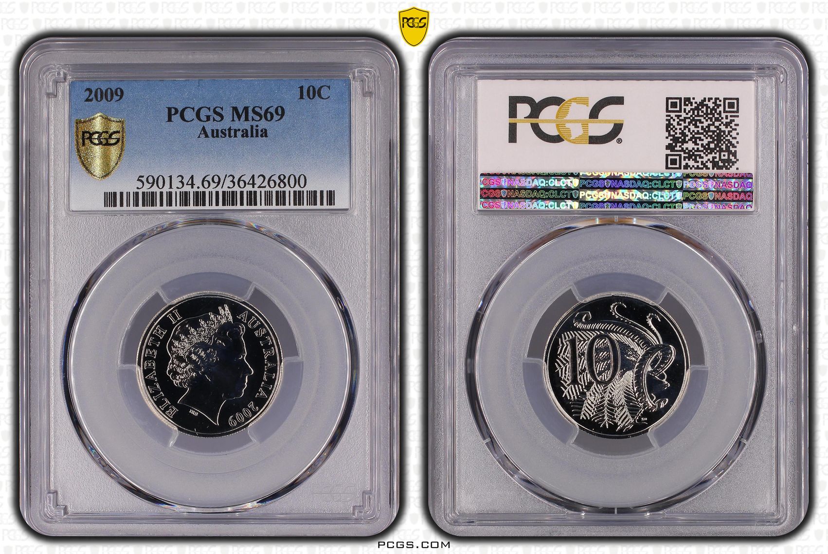 , Ten Cent, 2009, PCGS MS69