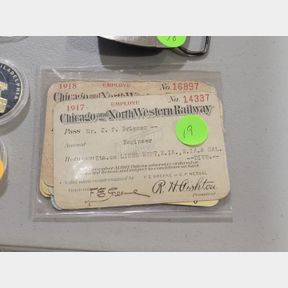 Antique Chicago and Northwestern RR engineer cards