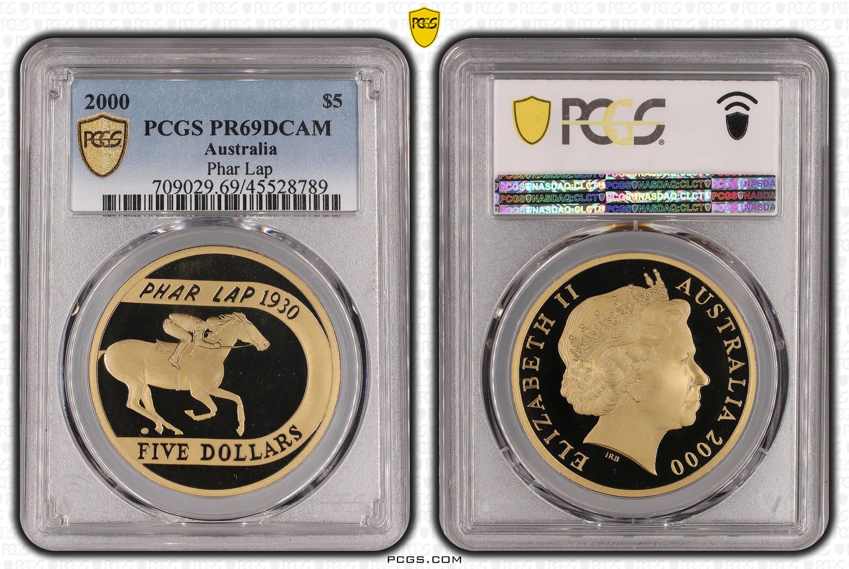 Phar Lap , Five Dollar, 2000, PCGS PR69DCAM