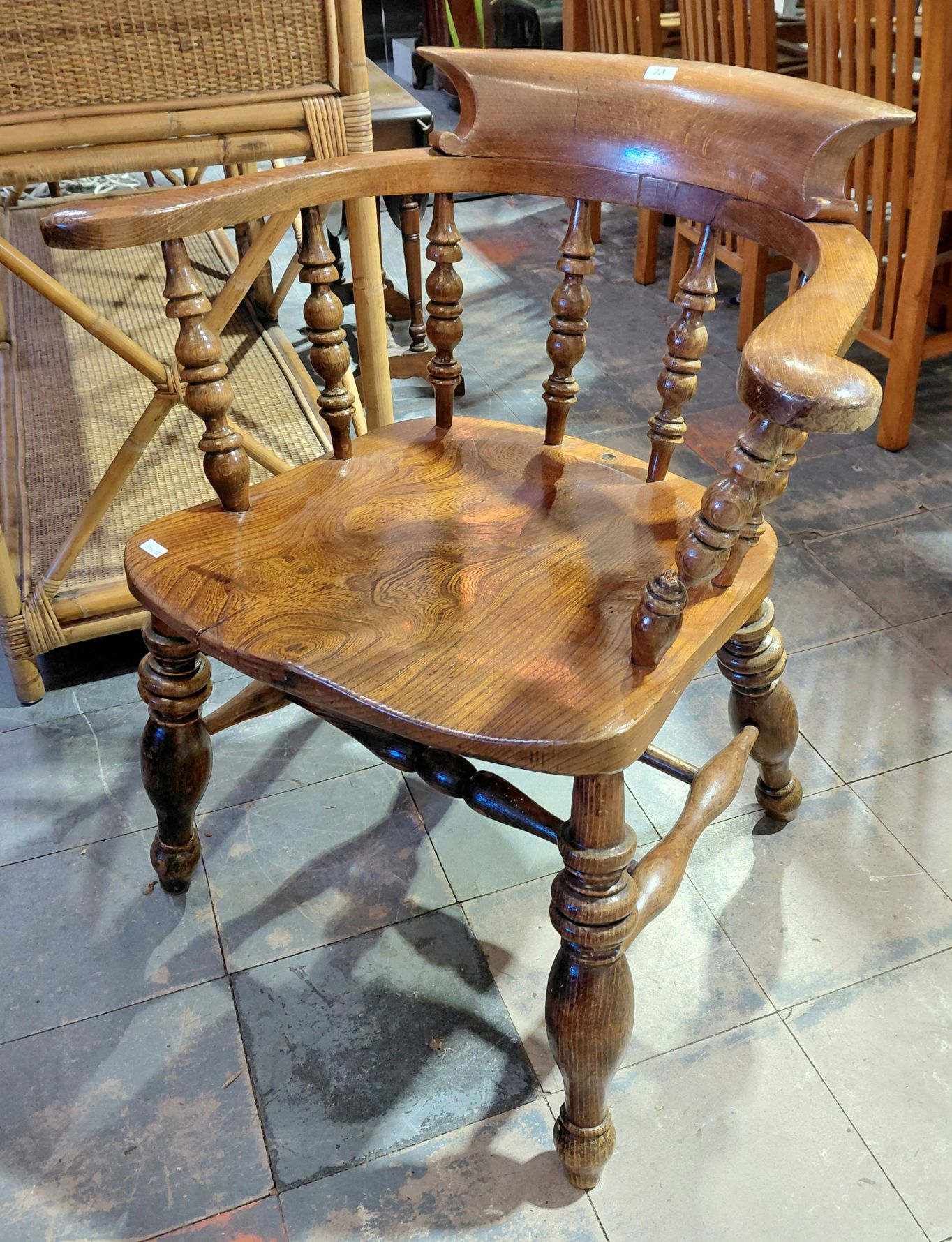 73 · ENGLISH OAK AND ELM CAPTAINS CHAIR