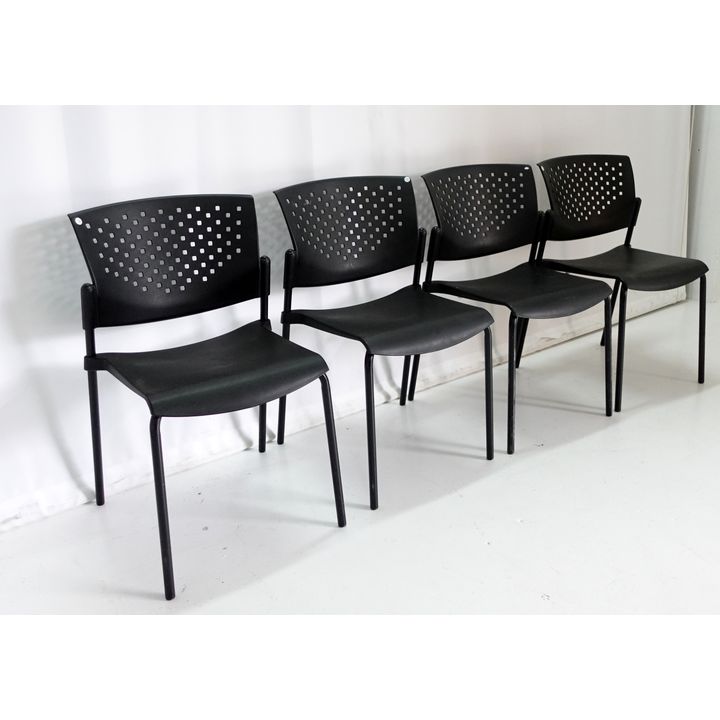 SET OF 4 MOULDED STACKING CHAIRS